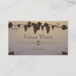 Vintage-Weingut-Geschäftskarte - Weinrebe Wein Visitenkarte