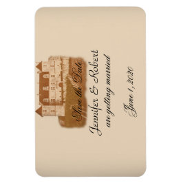 Vintage Weinverheiratung speichern das Datum Magnet