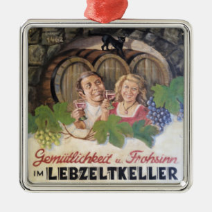 Vintage Weinverzierung Silbernes Ornament