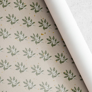 Vintage Weiße Beeren Foliage Weihnachtsgeschenk Geschenkpapier