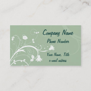 Vintage weiße Blüte auf Grün Visitenkarte
