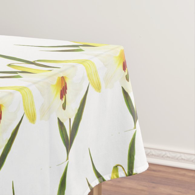 Vintage Weiße Lilie Tischdecke (Beispiel)