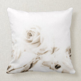 Vintage weiße Rosen-Blume Kissen