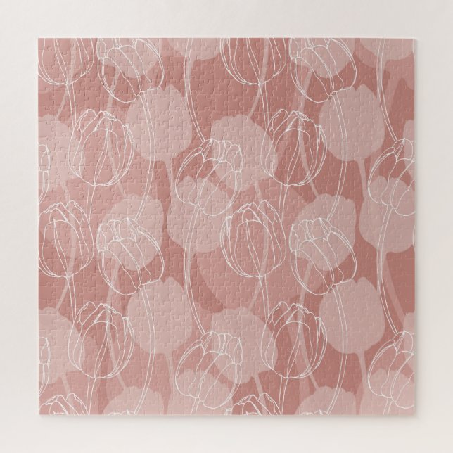 Vintage weiße Tulpen Rosa Hintergrund (Vertikal)