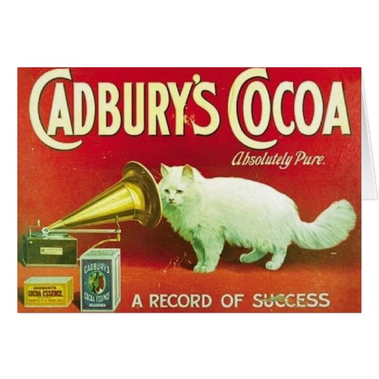 Vintage weißen Katze Cadburys Karte