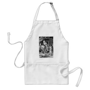 Vintage Weißer Ritter auf Pferd aus Alice im Wunde Schürze