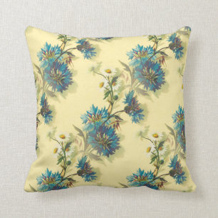 Vintage Weißmehl- und Blumenmuster Kissen