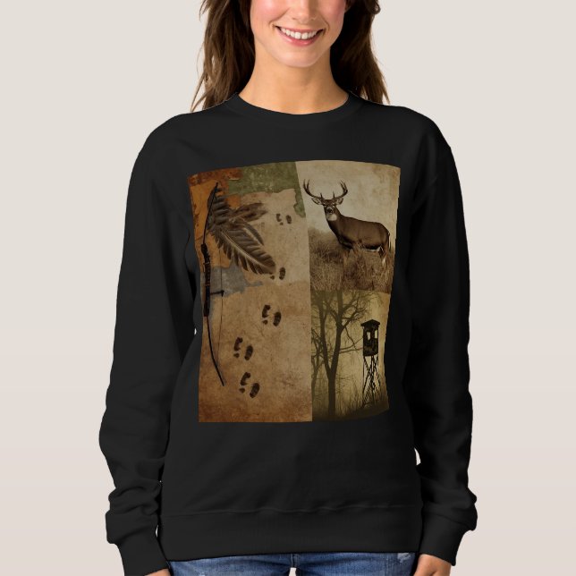 Vintage-Weißwedelhirsch-Bogenjagd Sweatshirt (Vorderseite)