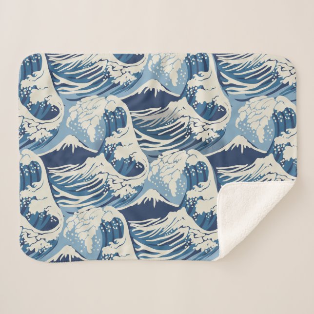 Vintage Wellen Sherpadecke (Vorderseite (Horizontal))
