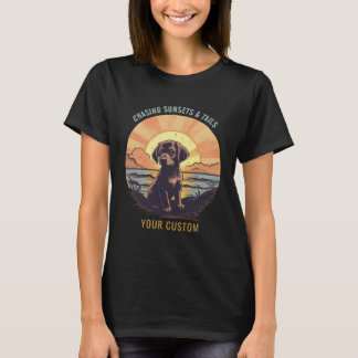 Vintage Welpe bei Sunset T - Shirt