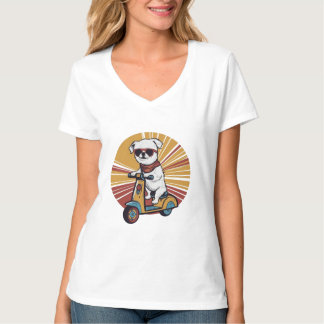Vintage Welpe bei Sunset T - Shirt