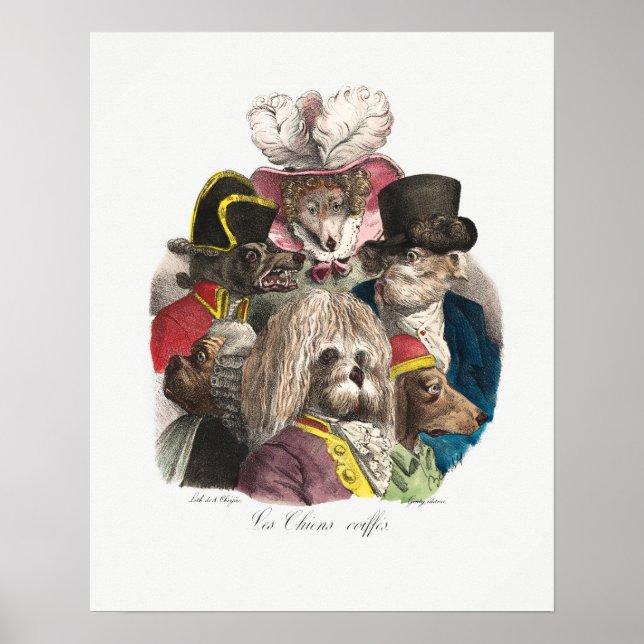 Vintage Welpen Poster (Vorne)