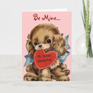 Vintage Welpevalentine-Karte Feiertagskarte