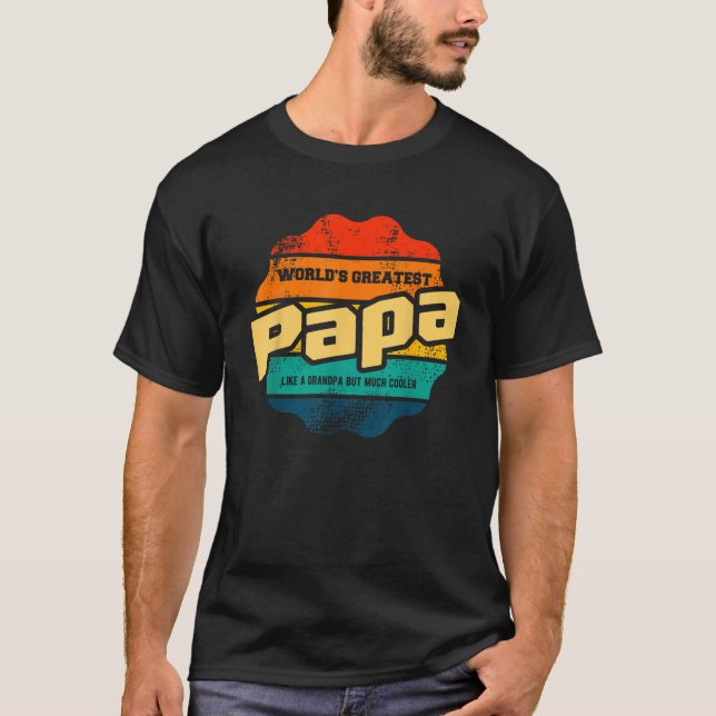 Vintage Welt Bester Papa T-Shirt (Vorderseite)