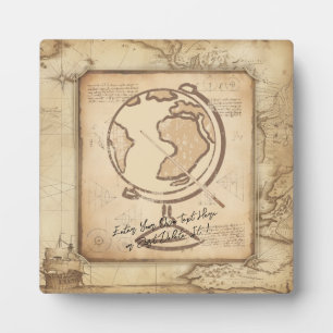 Vintage Welt. Geschenk für Geografie und Geschicht Fotoplatte