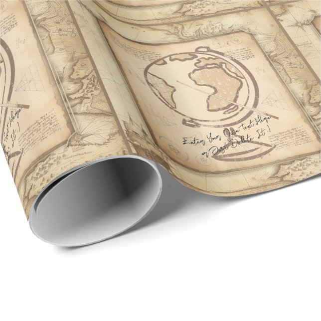 Vintage Welt. Geschenk für Geografie und Geschicht Geschenkpapier (Rolleneckpunkt)