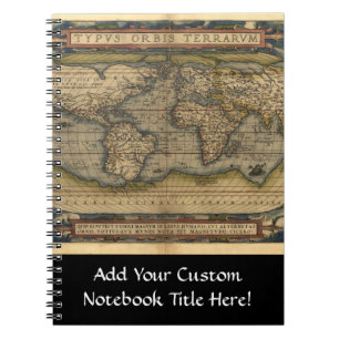 Vintage Weltatlas Historisches Design Notizblock