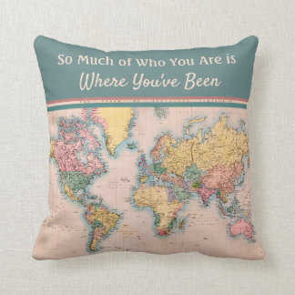 Vintage-Weltatlas-Reise Liebhaber Kissen