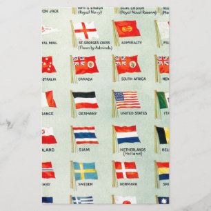 Vintage Weltflaggen Briefpapier