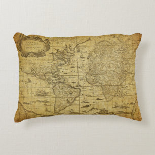 Vintage Weltkarte 1635 Dekokissen