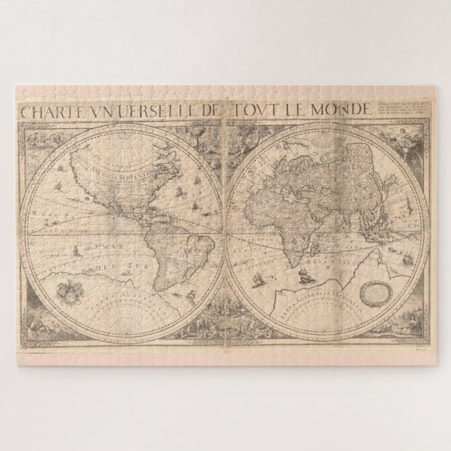 Vintage Weltkarte (1650) (Horizontal)