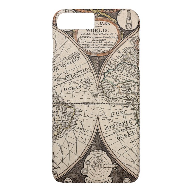 Vintage Weltkarte (1766) Case-Mate iPhone Hülle (Rückseite)