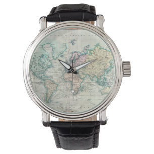 Vintage Weltkarte (1801) Armbanduhr