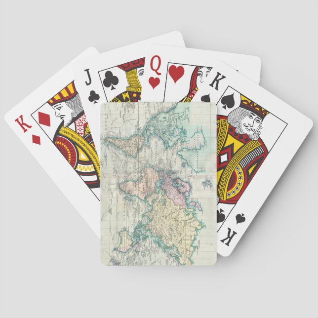 Vintage Weltkarte (1801) Spielkarten (Rückseite)