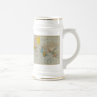 Vintage Weltkarte 1910 Bierglas