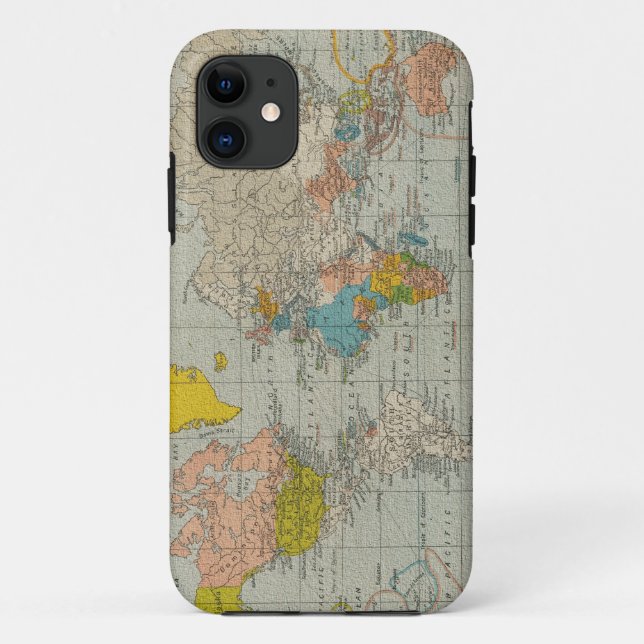 Vintage Weltkarte 1910 Case-Mate iPhone Hülle (Rückseite)