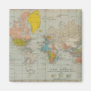 Vintage Weltkarte 1910 Magnet