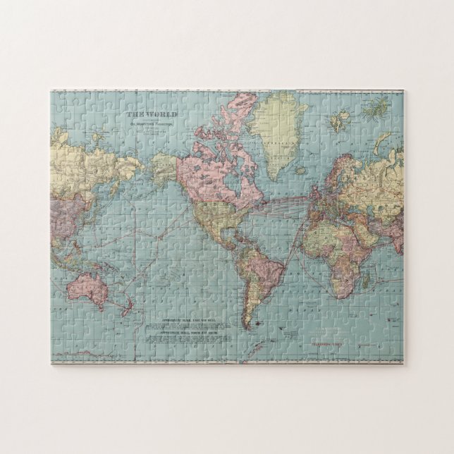 Vintage Weltkarte (1912) (Horizontal)