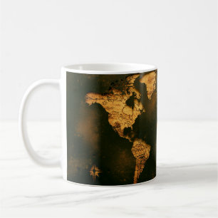 Vintage Weltkarte Antike Kartographie Kunst Kaffeetasse