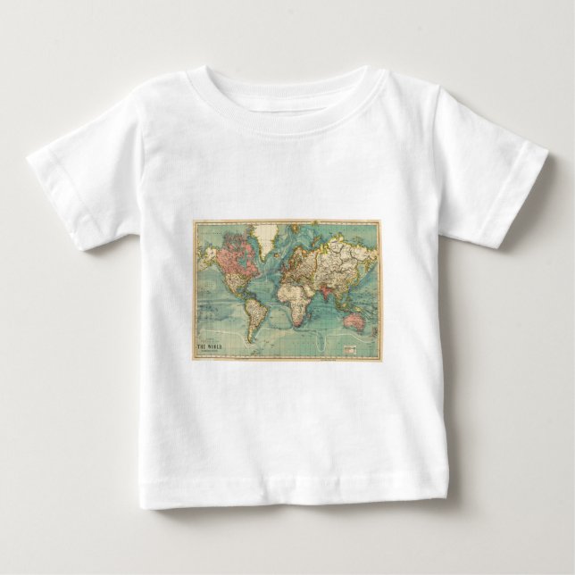Vintage Weltkarte Baby T-shirt (Vorderseite)