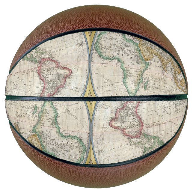 Vintage WELTKARTE Basketball (Vorderseite)