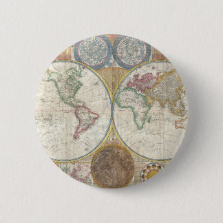 Vintage WELTKARTE Button