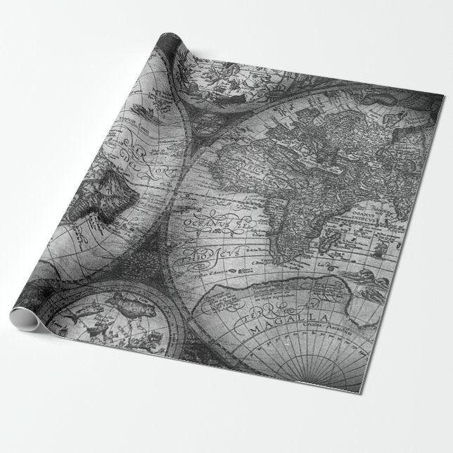 Vintage Weltkarte Geschenkpapier (Ungerollt)