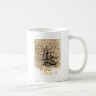 Vintage Weltkarte Kaffeetasse