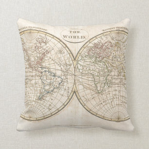 Vintage Weltkarte Kissen
