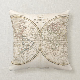 Vintage Weltkarte Kissen