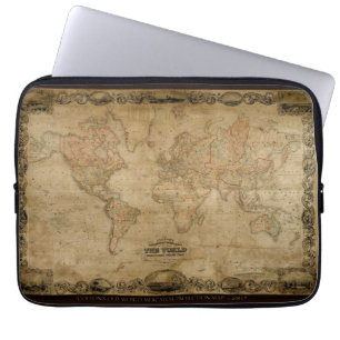 Vintage Weltkarte Laptopschutzhülle