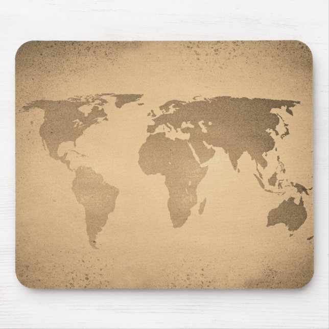 Vintage Weltkarte Mousepad (Vorne)
