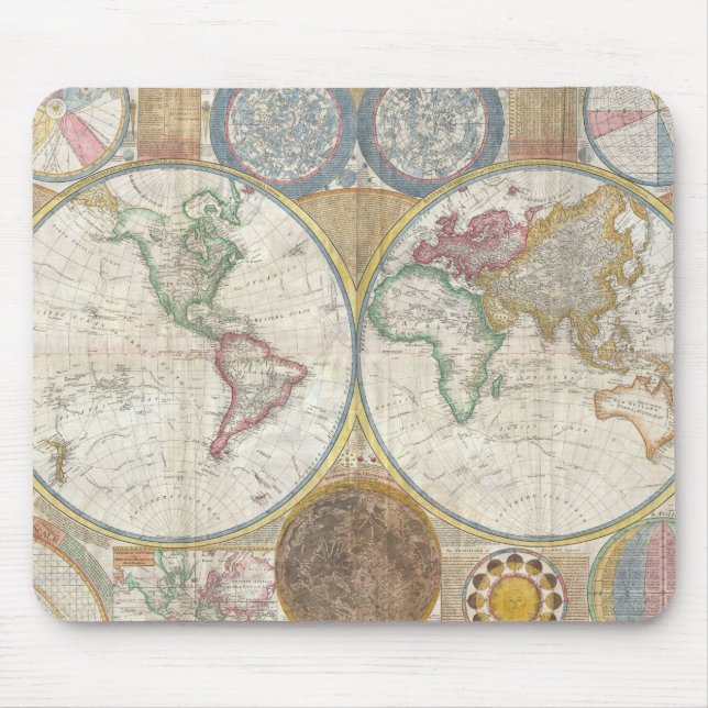 Vintage WELTKARTE Mousepad (Vorne)