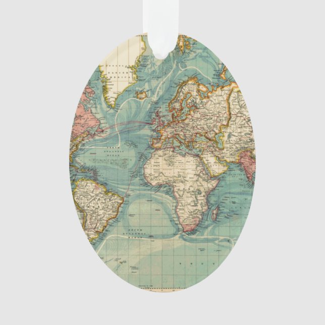 Vintage Weltkarte Ornament (Vorderseite)