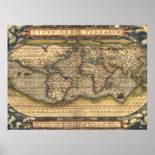 Vintage Weltkarte Poster