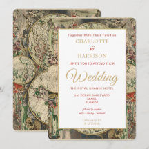Vintage Weltkarte Reise Thema Hochzeit