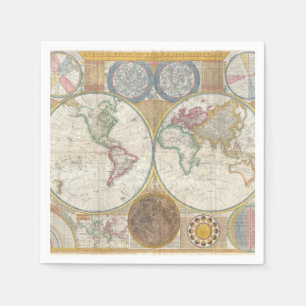 Vintage Weltkarte Serviette