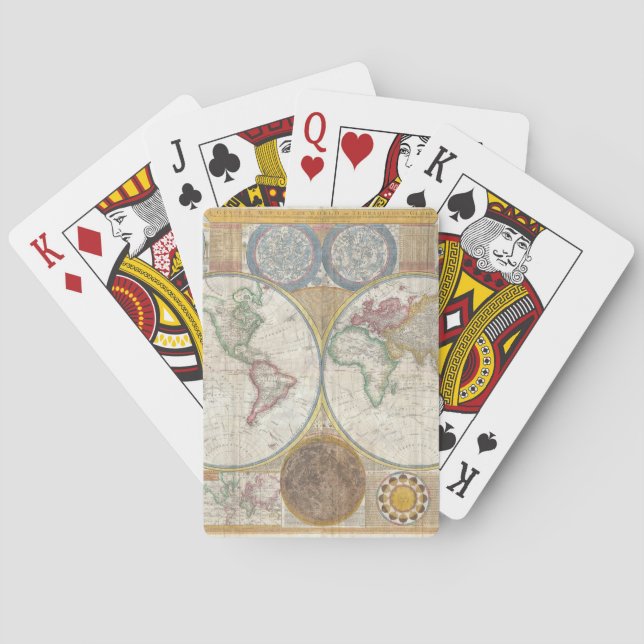 Vintage WELTKARTE Spielkarten (Rückseite)
