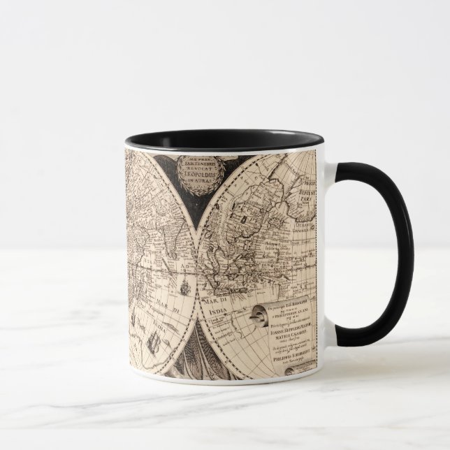 Vintage Weltkarte Tasse (Rechts)