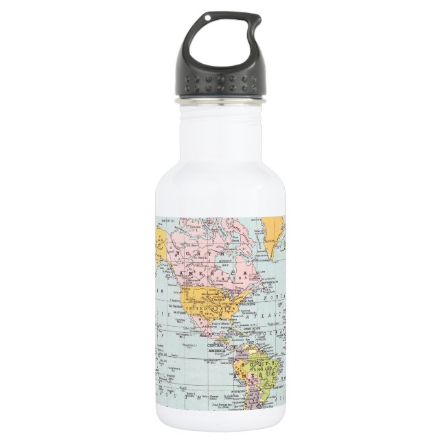 Vintage Weltkarte Trinkflasche (Vorderseite)